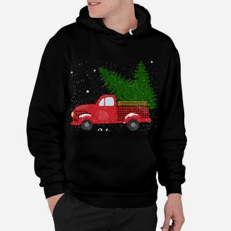 Rustic Retro Farm Car Truck Wagon Christmas Fir Tree Snow Hoodie | Crazezy