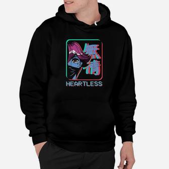 Sad Girl Heartless Japanese Text Aesthetic Hoodie - Thegiftio UK