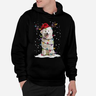 Samoyed Christmas Tree Light Pajama Dog Lover Xmas Gift Sweatshirt Hoodie | Crazezy AU