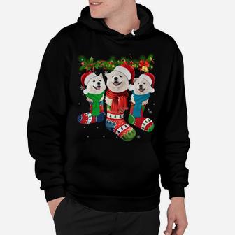 Samoyed In Christmas Socks Sweatshirt Hoodie | Crazezy UK