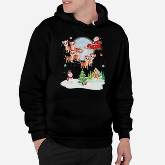 Santa Claus Chihuahua Dogs Snowman Dance Noel Presents Hoodie - Monsterry