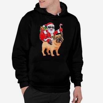 Santa Claus Riding Pug Xmas Gifts Dog Hoodie - Monsterry CA