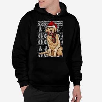 Santa Hat Xmas Golden Retriever Ugly Christmas Sweatshirt Hoodie | Crazezy UK