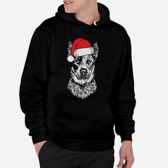 Santa Heeler Australian Cattle Dog Ugly Christmas Sweatshirt Hoodie | Crazezy