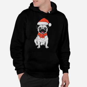 Santa Pug Christmas Funny Xmas Pug Hoodie | Crazezy