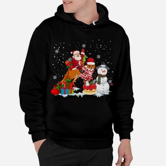 Santa Riding Fox Christmas Pajama Family Matching Snowman Hoodie | Crazezy
