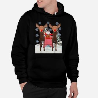 Santa With Two Red-Nosed Reindeers Christmas Special Hoodie | Crazezy CA