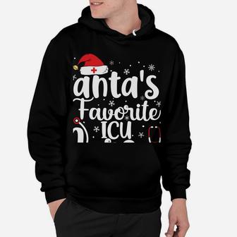Santa's Favorite Icu Nurse Merry Christmas Cute Nurse Gifts Sweatshirt Hoodie | Crazezy