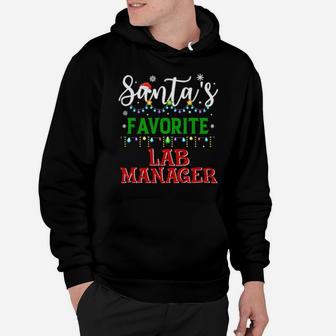 Santa's Favorite Lab Manager Matching Family Xmas Pajamas Hoodie - Monsterry