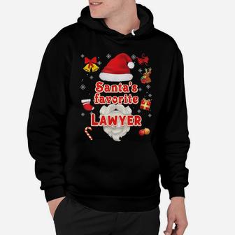 Santa's Favorite Lawyer Christmas Cute Santa Face Sweater Hoodie | Crazezy