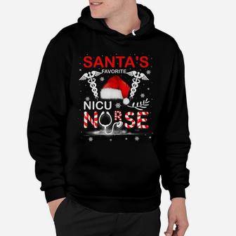 Santa's Favorite Nicu Nurse Funny Christmas Nurse Gift Hoodie | Crazezy