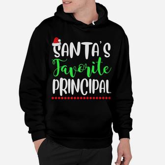 Santa's Favorite Principal School Gift Funny Xmas Hoodie | Crazezy CA