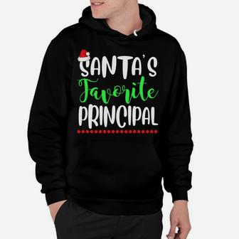 Santa's Favorite Principal School Gift Funny Xmas Sweatshirt Hoodie | Crazezy