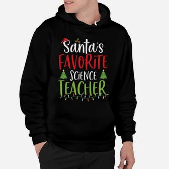 Santa's Favorite Science Teacher Santa Hat School Christmas Sweatshirt Hoodie | Crazezy