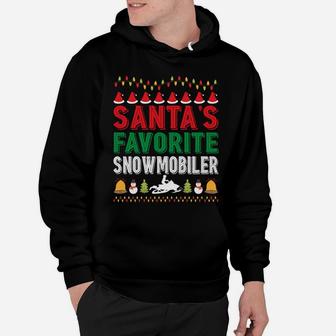 Santa's Favorite Snowmobiler Christmas Ornament Xmas Holiday Hoodie | Crazezy