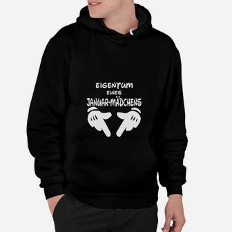 Schwarzes Januar-Mädchen Geburtstags-Hoodie, Eigentum Design - Seseable