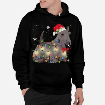 Scottish Terrier Dog Christmas Light Xmas Mom Dad Gifts Hoodie | Crazezy CA