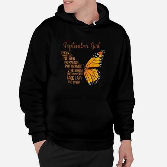 September Girl She Whispered Back I Am The Storm Butterfly Hoodie | Crazezy AU