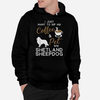 Shetland Sheepdog Dog Coffee Lover Owner Xmas Birthday Gift Hoodie | Crazezy DE