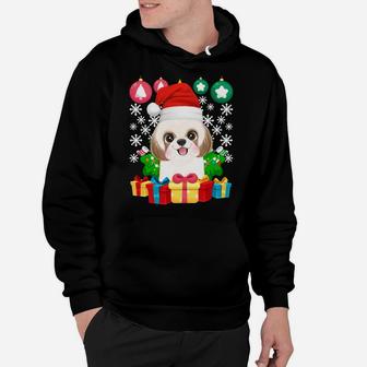 Shih Tzu Christmas Tree Ornament Cute Dog Lover Xmas Gifts Sweatshirt Hoodie | Crazezy