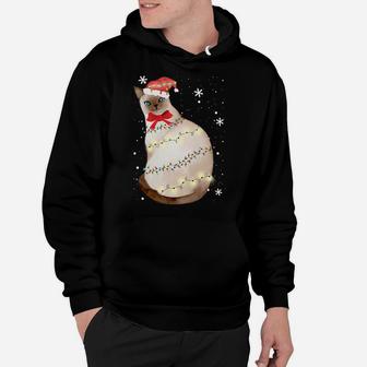 Siamese Cat Christmas Light Xmas Mom Dad Gifts Sweatshirt Hoodie | Crazezy