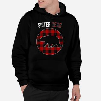 Sister Bear Red Plaid Matching Family Christmas Pajamas Hoodie | Crazezy
