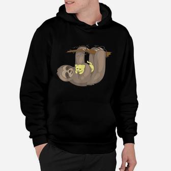 Sloth Hugging Cat | Funny Animal Keeper Lazy Cute Gift Hoodie | Crazezy AU