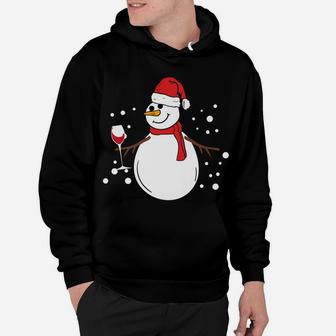 Snowman Red Wine Lover Funny Christmas Holidays Hoodie | Crazezy DE