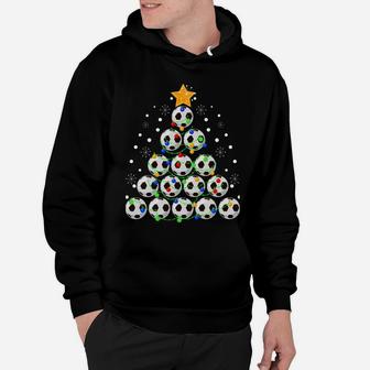Soccer Balls Christmas Tree Funny Soccer Lovers Xmas Gift Sweatshirt Hoodie | Crazezy CA