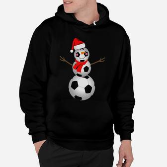 Soccer Snowman Christmas Santa Hat Scarf Matching Pajama Hoodie | Crazezy