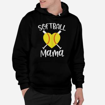 Softball Mama Womens Mom Game Day Gift Baseball Hoodie | Crazezy UK