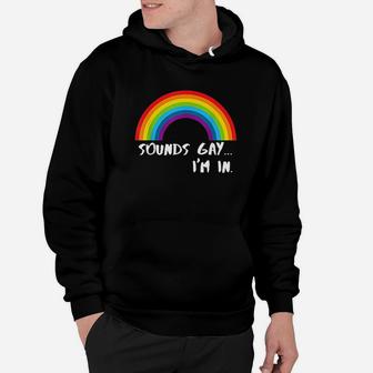 Sounds Gay Im In Funny Rainbow Pride Hoodie | Crazezy