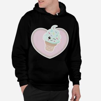 Sprinkled Ice Cream Cone With Pink Heart Frame Hoodie | Crazezy UK