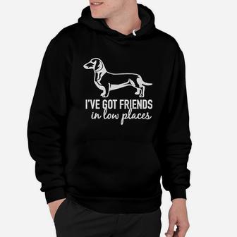 Spunky Pineapple I Have Got Friends In Low Places Funny Dachshund Hoodie - Thegiftio UK