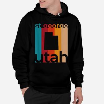 St George Utah Vintage Ut Retro Repeat Cutout Hoodie | Crazezy