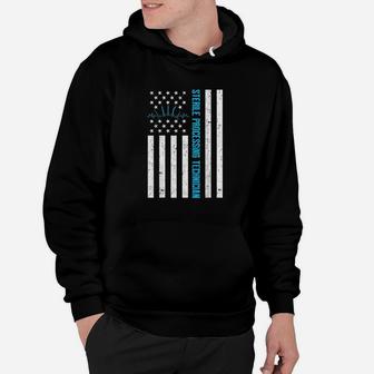 Sterile Processing Technician Us Flag Funny Tech Hoodie - Thegiftio UK