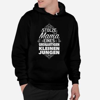 Stolze Mama Kleiner Junge Hoodie, Mutter Sohn Liebe Tee Schwarz - Seseable