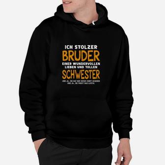 Stolzer Bruder Tolle Schwester Hoodie, Geschwisterliebe Design - Seseable