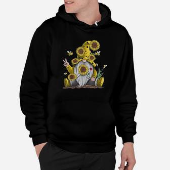 Sunflower Gnome With Bee Funny Hippie Gnome Gift Hoodie | Crazezy
