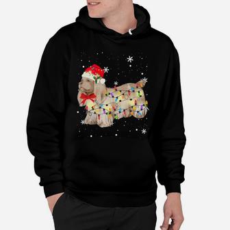 Sussex Spaniel Dog Christmas Light Xmas Mom Dad Gifts Hoodie | Crazezy AU