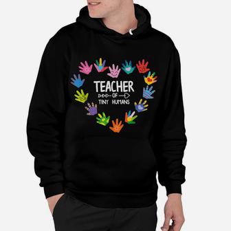 Teacher Of Tiny Humans Educater Teacher Graphic Hoodie | Crazezy
