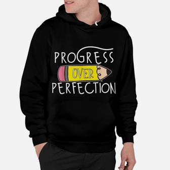 Teacher Progress Over Perfection Back To School Motivational Hoodie | Crazezy DE
