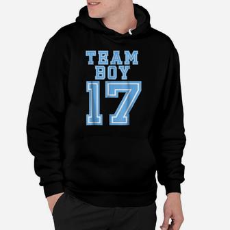Team Boy 2017 17 Baby Shower Gender Reveal Party Cute Blue Hoodie | Crazezy UK