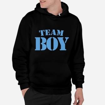 Team Boy Baby Shower Gender Reveal Party Cute Funny Blue Hoodie | Crazezy