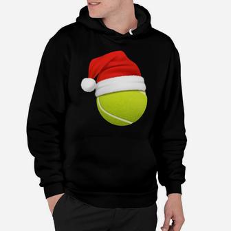 Tennis Ball Wearing Santa Hat Christmas Matching Tennis Team Hoodie | Crazezy CA