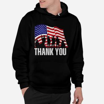 Thank You | American Flag Veterans Day Patriotic Gear Hoodie | Crazezy AU
