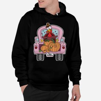 Thanksgiving, Turkey, Vintage, Pink, Truck, Pumpkins, Funny Hoodie | Crazezy