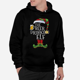 The Beer Drinking Elf Family Christmas Matching Funny Pajama Hoodie | Crazezy UK