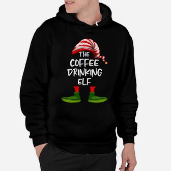 The Coffee Drinking Elf Family Matching Christmas Funny Gift Hoodie | Crazezy DE