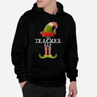 The Teacher Elf Funny Christmas Gift Matching Family Group Hoodie | Crazezy UK